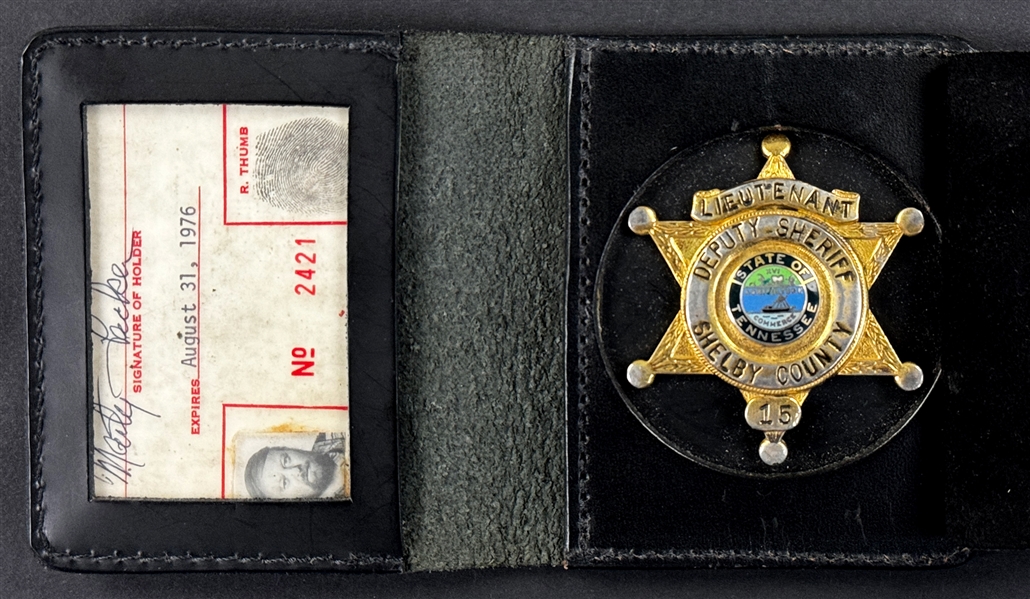 Marty Lackers Shelby County Deputy Sheriff Badge and ID Card (Elvis Presley Memphis Mafia Member)