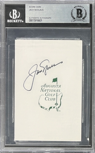 Jack Nicklaus Signed Augusta National Golf Club Scorecard (Beckett Athentic Encapsulated)