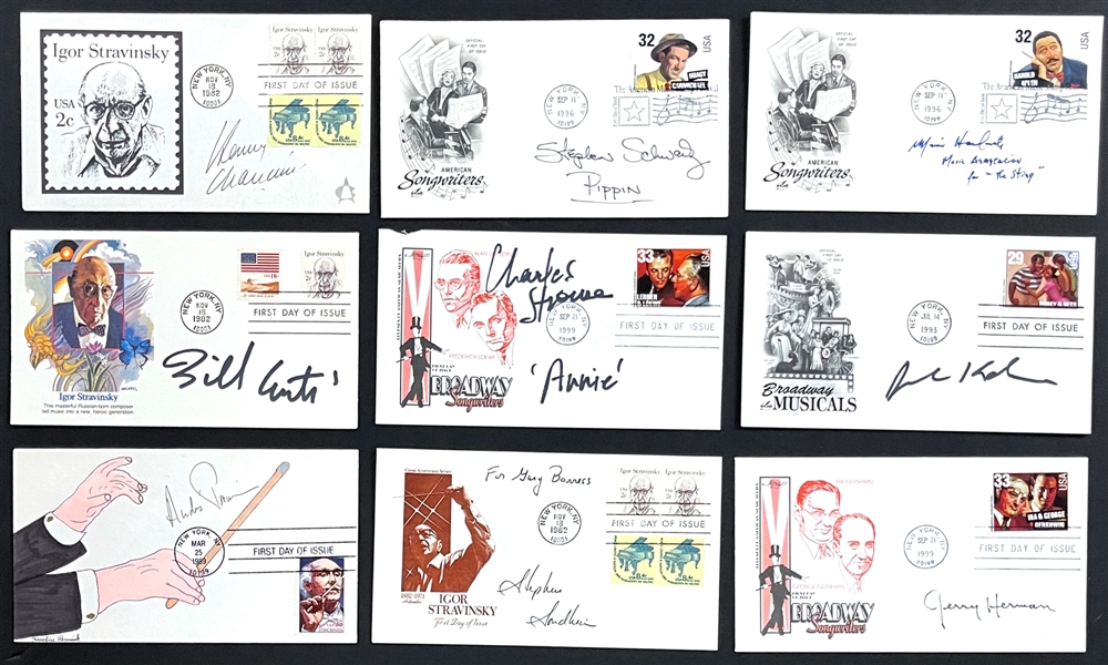 Songwriters and Composers Signed FDCs (9) (Beckett Authentic)