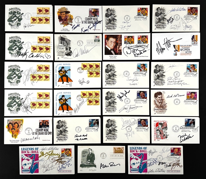 Rock & Roll and Country Music Stars Signed FDCs (23) Incl. Kris Kristofferson, Don McClean and Others (Beckett Authentic)