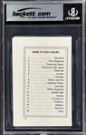 Ten Masters Winners Signed Augusta National Golf Club Scorecard Incl. Jack Nichlaus (10 Sigs.) ( Encapsulated Beckett Authentic.)