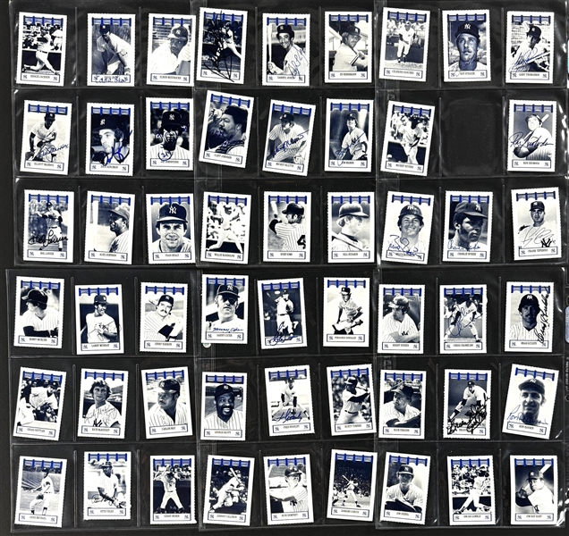 1992 "Nobody Beats the Wiz" "Yankees of the 70s" Complete Set (172) with 85 Signed Cards (Beckett Authentic)