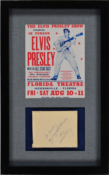 1956 Elvis Presley Autograph from His Famous Jacksonville “Florida Theatre” Concert (Beckett Authentic) 