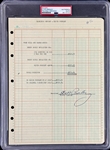 EARLY 1956 Elvis Presley Signed Royalty Statement - One of the Earliest with RCA Earnings (PSA/DNA Encapsulated)