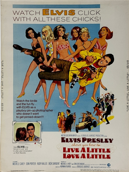 1968 <em>Live a Little, Love a Little</em> 30x40 Movie Poster (High Grade Rarely Seen Size) – Starring Elvis Presley