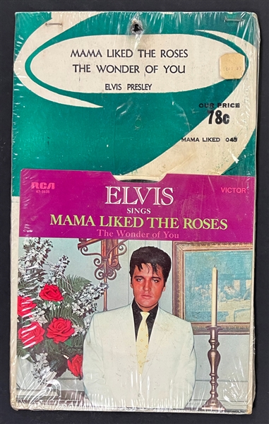 1970 Elvis Presley "The Wonder of You" / "Mama Liked the Roses"" (47-9835) SEALED 45 Single with Retail Rack Backer