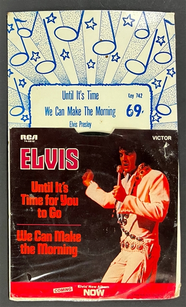 1972 Elvis Presley "Until Its Time for You to Go" / "We Can Make the Morning" (74-0619) SEALED 45 Single with Retail Rack Backer