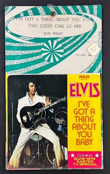 1973 Elvis Presley "Take Good Care of Her" / "Ive Got a Thing About You, Baby" (APBO-0196) SEALED 45 Single with Retail Rack Backer