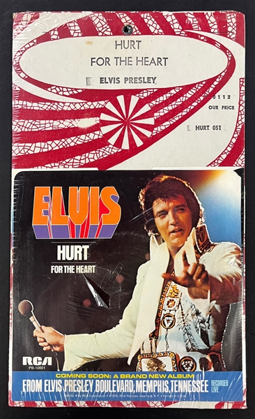 1976 Elvis Presley "For the Heart" / "Hurt" (PB-10601) SEALED 45 Single with Retail Rack Backer