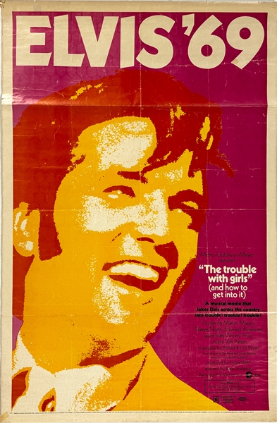 1969 <em>The Trouble with Girls (and how to get into it)</em> One Sheet Movie Poster – Starring Elvis Presley