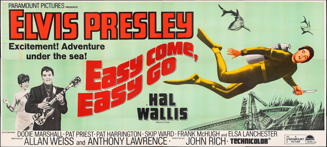 1967 <em>Easy Come, Easy Go</em> 24-Sheet BIllboard Poster! Largest Elvis Presley Poster Ever Offered!