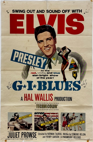 1960 <em>G.I. Blues</em> One Sheet Movie Poster – Starring Elvis Presley