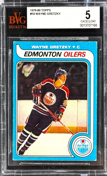 1979 Topps #18 Wayne Gretzky Rookie Card - BVG EX 5