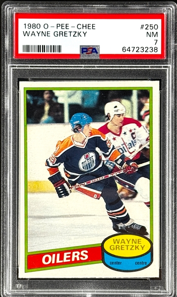 1980 O-Pee-Chee #250 Wayne Gretzky (Scratched) - PSA NM 7