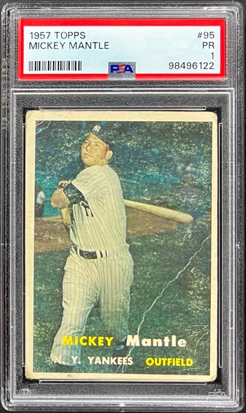 1957 Topps #95 Mickey Mantle - PSA PR 1