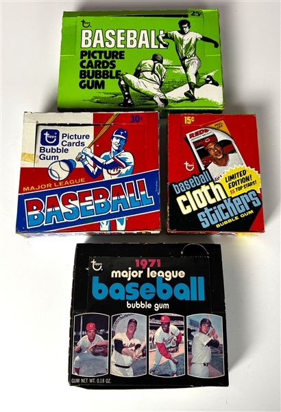 1970s Topps Baseball Display Box Collection (4)