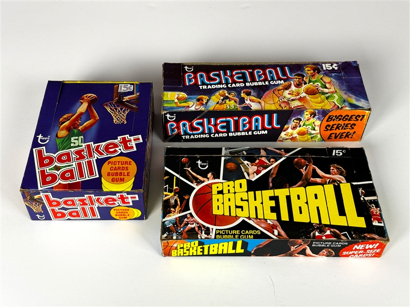 1970s Topps Basketball Display Box Collection (3)