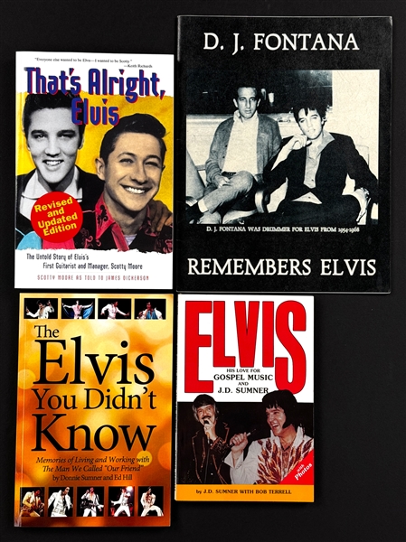 Elvis Presleys Band Members Signed Books (4) Incl. Scotty Moore, DJ Fontana and Others (Beckett Authentic)