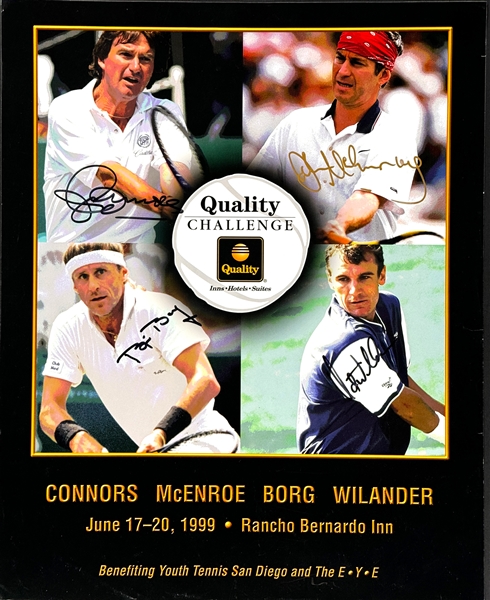 McEnroe, Borg, Conners and Wilander Signed Tennis Legends Poster (Beckett Authentic)