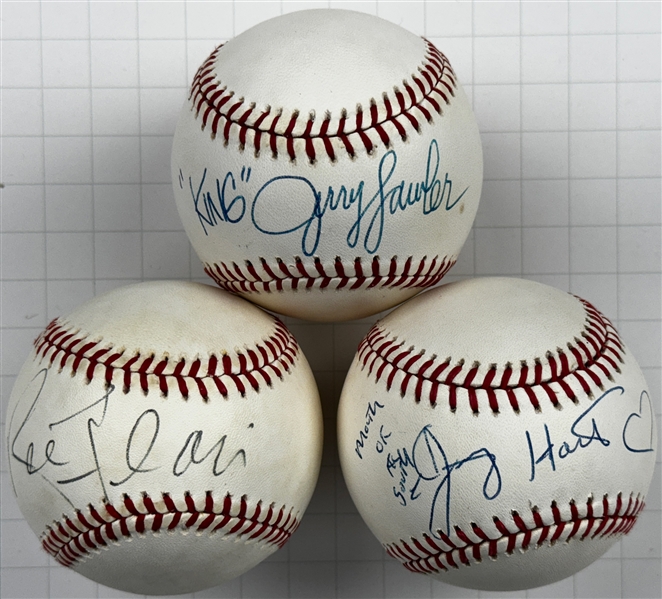 Wrestling Legends  Single Signed Baseballs (3) Jerry Lawler, Ric Flair and Jimmy Hart (Beckett Authentic)