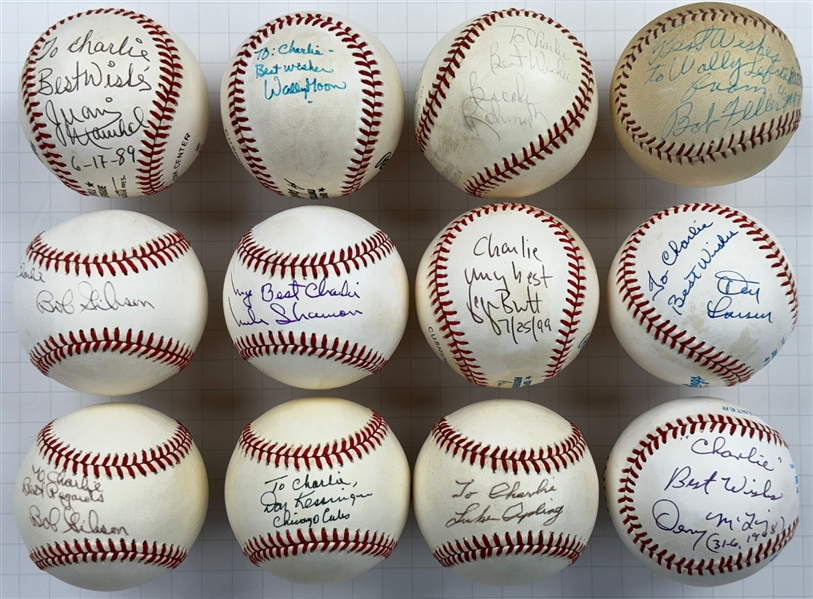 Hall of Famers and Stars "To Charlie" Single Signed Baseballs (39) (Beckett Authentic)