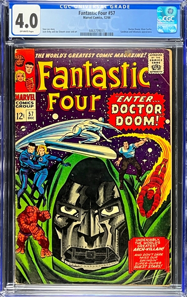 Fantastic Four #57 (Marvel, 1966) CGC VG 4.0 - Doctor Doom Cover