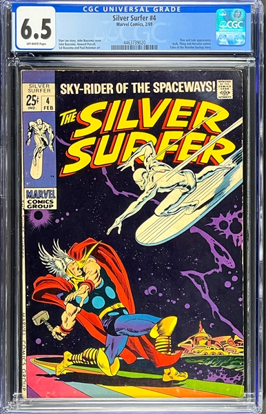 Silver Surfer #4 (Marvel, 1969) CGC FN+ 6.5 - Thor Cover, Loki App.