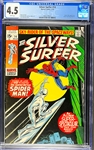 Silver Surfer #14 (Marvel, 1970) CGC VG+ 4.5 - Spider-Man Appearance