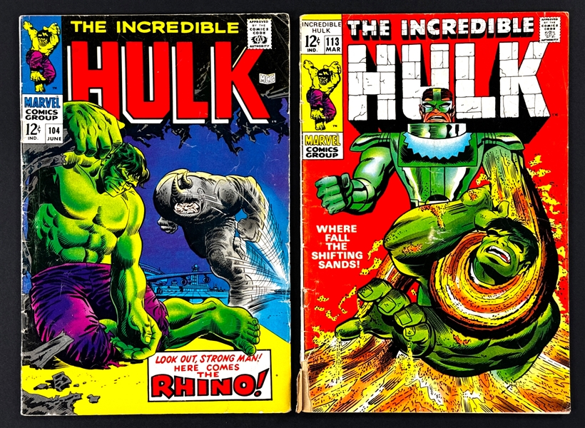 Hulk #104 and #113 (Marvel, 1968) Rhino and Sandman appearances.