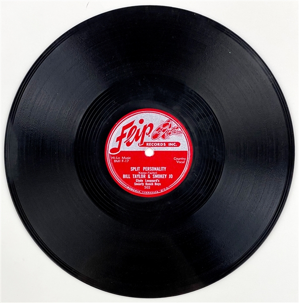 1955 Flip Records 78 RPM Single Bill Taylor & Smokey Jo "Split Personality" - Marion Keisker (Sun Records) FILE COPY