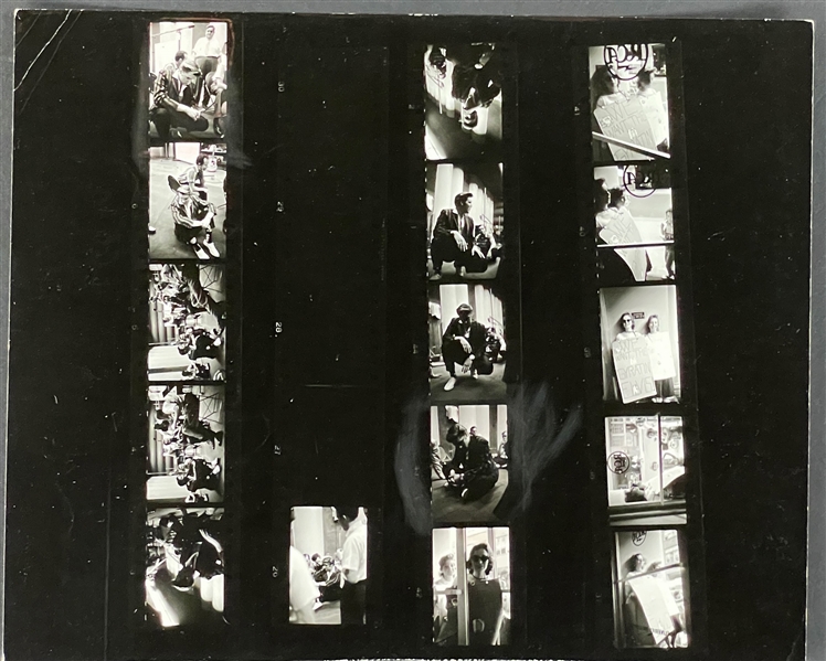 1956 Elvis Presley Alfred Wertheimer Contact Sheet with 16 Images From July 2, 1956, RCA Recording Session for "Hound Dog" and "Dont Be Cruel"