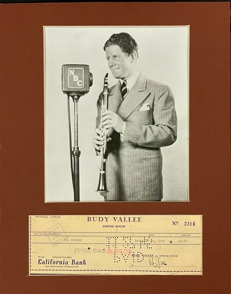 Rudee Vallee Signed Check from <em>The Drene Show</em>  (Beckett)