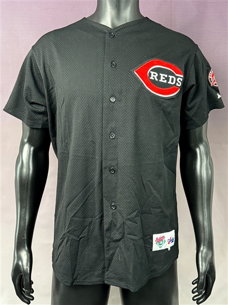 2000 Juan Castro Cincinnati Reds Black Mesh Batting Practice Used Pregame Jersey