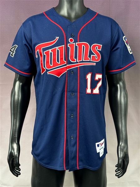 2006 Juan Castro Minnesota Twins Game Used Blue Home Jersey - with "34" on Sleeve in Honor of Kirby Puckett