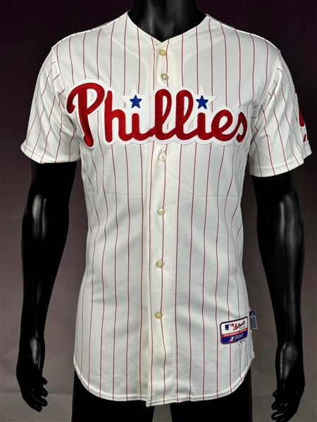 2010 Juan Castro Philadelphia Phillies Preseason Home Pinstripe Jersey