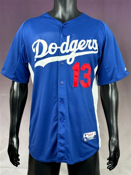 2016/17 Juan Castro Los Angeles Dodgers Coaches Pregame Jersey - Blue with White Side Panels Style