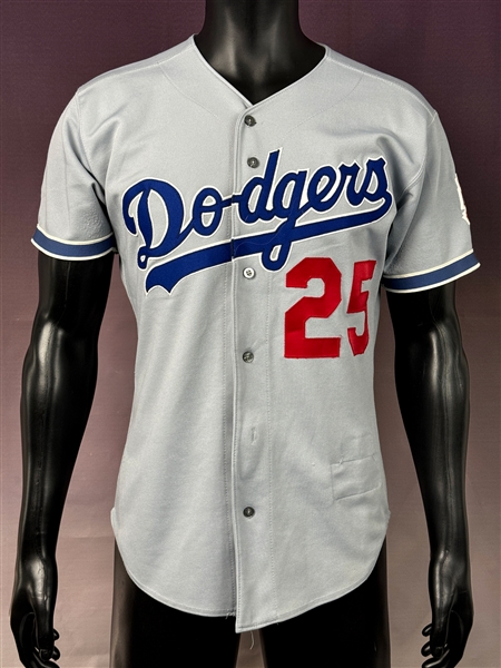 1997 Juan Castro Los Angeles Dodgers Road Jersey - With Jackie Robinson 50th Anniversary Patch