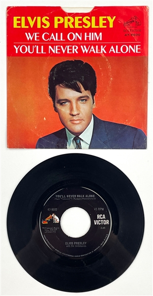 1968 Elvis Presley "You’ll Never Walk Alone" / "We Call On Him" (47-9600) 45 RPM Single with Picture Sleeve