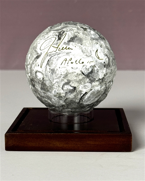 Astronaut James Irwin Signed Baseball-Sized Moon Replica (PSA/DNA)