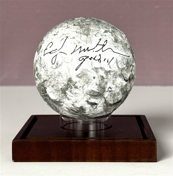 Astronaut Edgar Mitchell Signed Baseball-Sized Moon Replica (PSA/DNA)