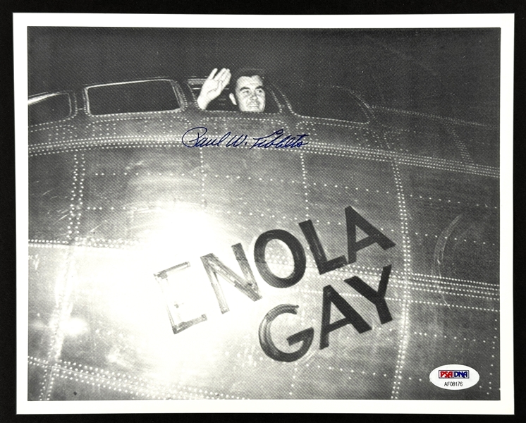 Enola Gay Pilot Paul Tibbets Signed 8x10 Photo in The Cockpit of the Bomber (PSA/DNA)