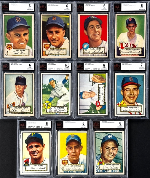 1952 Topps Baseball Collection (11) All BVG Graded