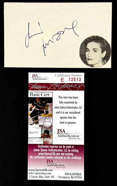 Demi Moore Signed Index Card (JSA)