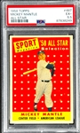 1958 Topps #487 Mickey Mantle All Star - PSA EX+ 5.5