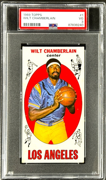 1969 Topps Basketball #1 Wilt Chamberlain - PSA VG 3