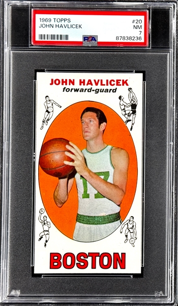 1969 Topps Basketball #20 John Havlicek - PSA NM 7