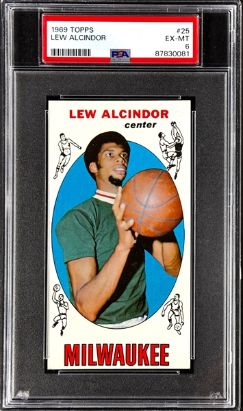 1969 Topps Basketball #25 Lew Alcindor - PSA EX-MT 6