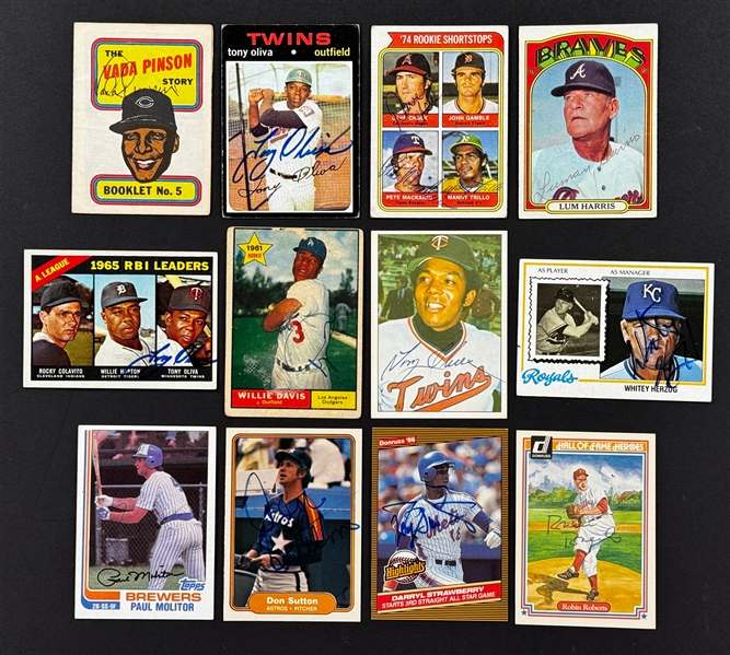 1950s - 1980s Topps, Fleer and Donruss Baseball Signed Card Collection (114)