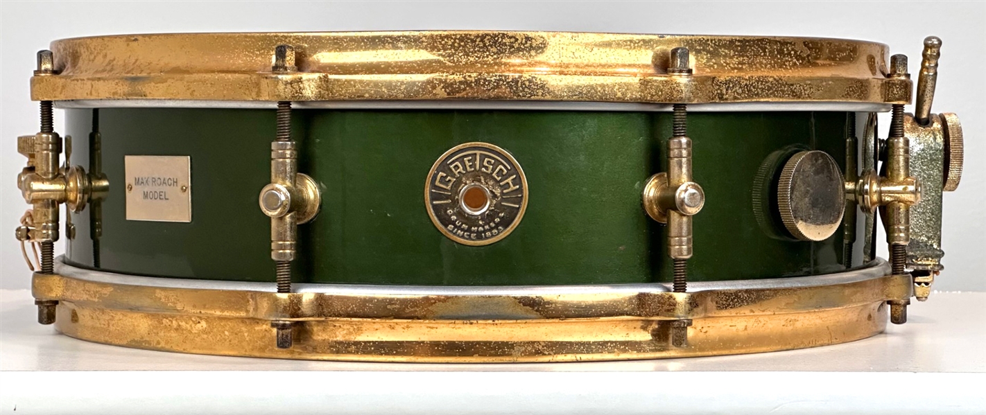 Gretsch 4x14" Max Roach Snare Drum in RARE Cadillac Nitron Green with 24k Gold Hardware