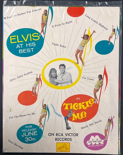 Rare Promotional Teaser for the 1965 Film <em>Tickle Me</em> - Starring Elvis Presley, Still Sealed with Original Feathers and Related Ephemera Collection